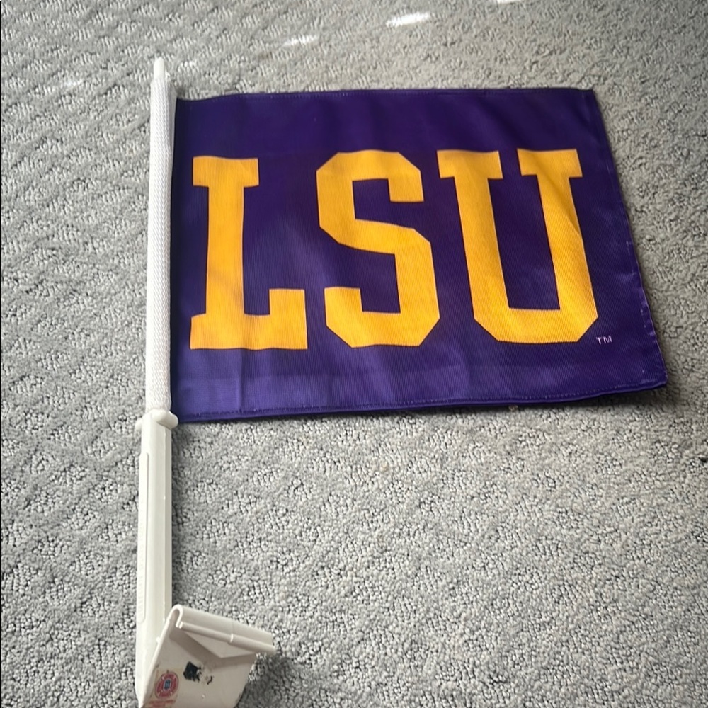 LSU Car Flag in Purple and Gold